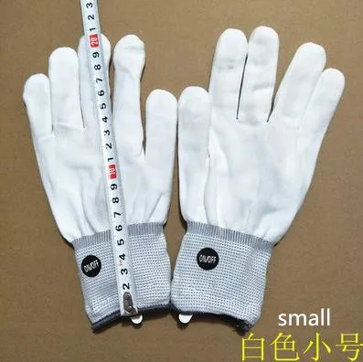 white small Светодиодный светящийся перчатки красочные рабочие перчатки мигающие перчатки красная вспышка Finger Light Stage CD50 W02 - Цвет: white small