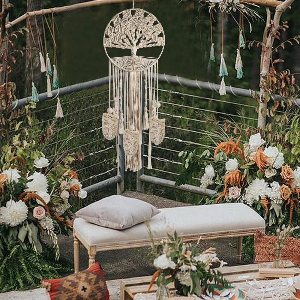 Плетеный вручную макраме Ловец снов Бохо Свадебный декор скандинавский