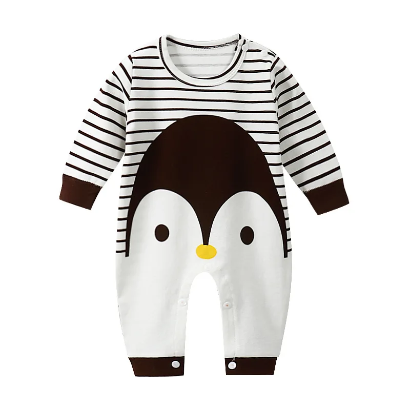 Одежда для малышей; комбинезон для новорожденных; Комбинезон для маленьких мальчиков и девочек с длинными рукавами и рисунком медведя; комбинезоны одежда для детей - Цвет: brown penguin