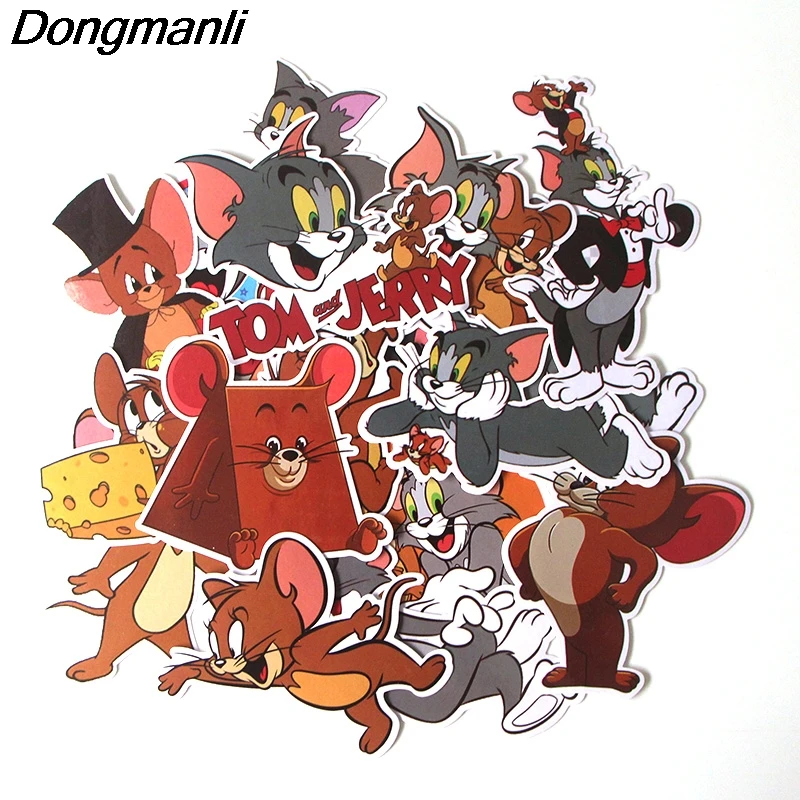 

PC74 17 Pcs/set Cat and Mouse Scrapbooking Stickers Decal For for Guitar Laptop Luggage Car Fridge Graffiti Sticker