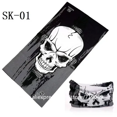 Skull Series Bandanas Sport Bicycle Motorcycle Variety Turban Magic Headband Veil Multi Head Scarf Scarves Face Mask Wrap mens navy scarf