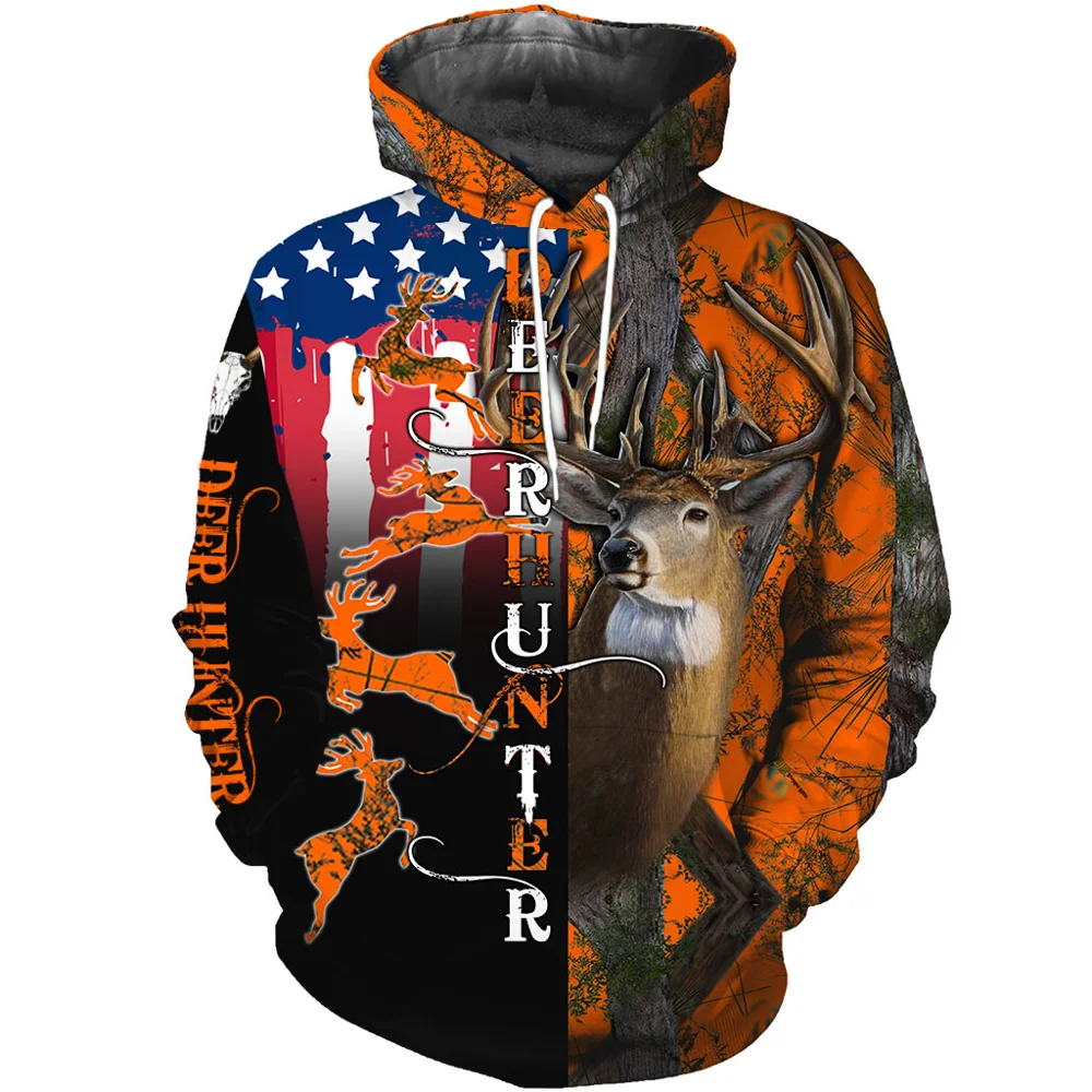 

Deer hunter Funny 3D Printed Men Hoodies/sweatshirts Harajuku Fashion Hooded Autumn Hoody Casual streetwear Drop shipping YS-69
