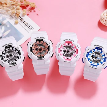 

SYNOKE Students Quartz Watches Sports Fashion Waterproof Double Movement Alarm Clock Men Digital Wrist Watches Relogio Feminino