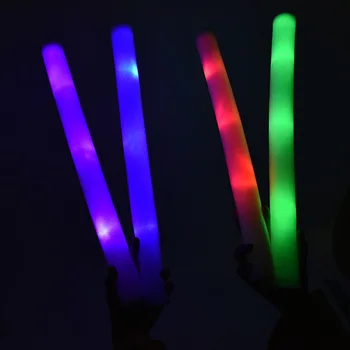 

10Pcs Light-Up Foam Sticks LED Soft Baton Rally Rave Glow Wands Multicolor Cheer Flashing Tube Concert for Festivals Birthdays