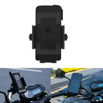 

Motorcycle Cell Mobile Phone GPS Holder Wireless Charging With Switch Universal Mount