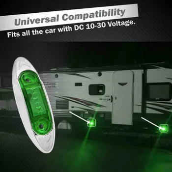 

Truck Side Marker Light Side Marker Lamp Green ABS PC 4 x 1.3 x 0.8 in