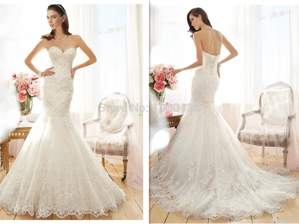 vestido de noiva, платье русалки, расшитое бисером, с кружевной аппликацией, милое, на шнуровке, со шлейфом, свадебное платье, платья для матери невесты