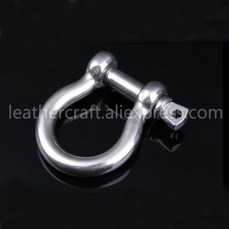 1 개 스테인레스 스틸 Carabiner D 보우 걸쇠 Fob 열쇠 고리 열쇠 고리 후크 나사 조인트 커넥터 버클 솔리드 메탈 2 크기