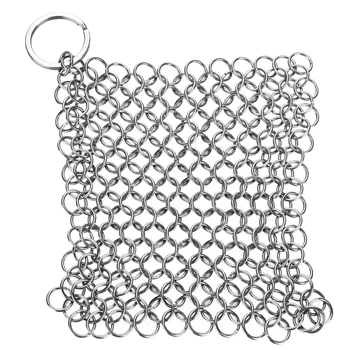 

Stainless Steel Cleaning Net Brush Chainmail Scrubber for Frying Pan Baking Dish BBQ Pan Rust Remover Scraper Oil Dirt Cleaner