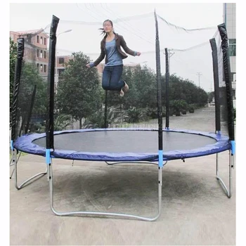 

12 Feet High Quality Practical Trampoline With Safe Protective Net Jump Safe Bundle Spring Safety With Ladder Load Weight 500kg