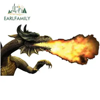 

EARLFAMILY 13cm x 6.8cm for Dragon Breathing Fire Decal Fantasy Motorcycle Car Stickers Waterproof for RV Fashion Scratch-proof