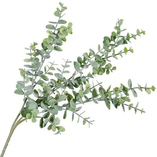 Greyish Green 1 шт., искусственные листья эвкалипта, 3 ветви растений, искусственные растения для рукоделия, свадьбы, вечеринки, домашнего сада, декора отеля, декоративные цветы - Цвет: Greyish Green