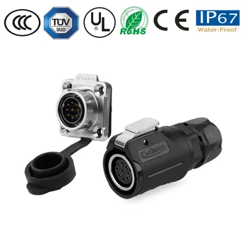 

IP67 Waterproof connector 9pin M16 Power Supply signal panel connector multi-function plug male socket female plug connector