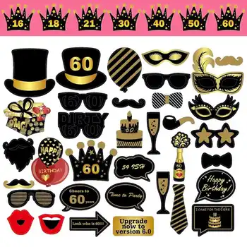 

Birthday Party Frame Booth Photography Props Accessories 16/18/21/30/40/50/60th Simple Great fun at Birthdays Parties Weddings