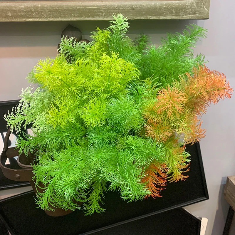 Artificial flower green plants plastic 6branches pomelo citrus quality good home garden turf distribution Christmas decor | Дом и сад