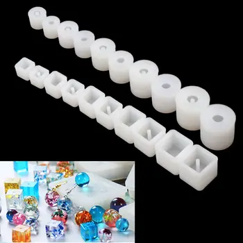

20Pcs Silicone DIY Round Square Beads DIY Mold Jewelry Making Resin Casting Mold new