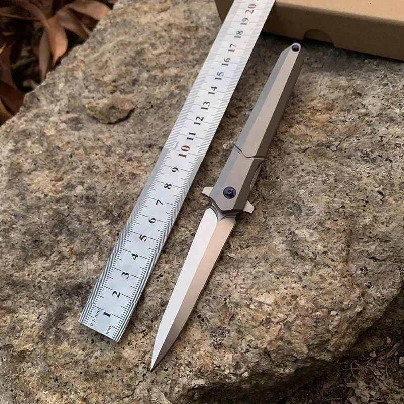 

SAMSEND High Hardness Pen Knife TC4 Titanium Alloy Handle Steel Ball Bearing Washer Hiking Self-Defense Tools