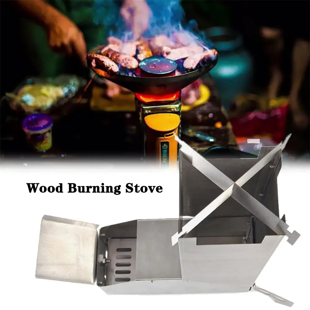 

Multifunctional Outdoor Camping Rocket Stove With Handle Camping Survival Gear Self Feeding Wood Burning Stove