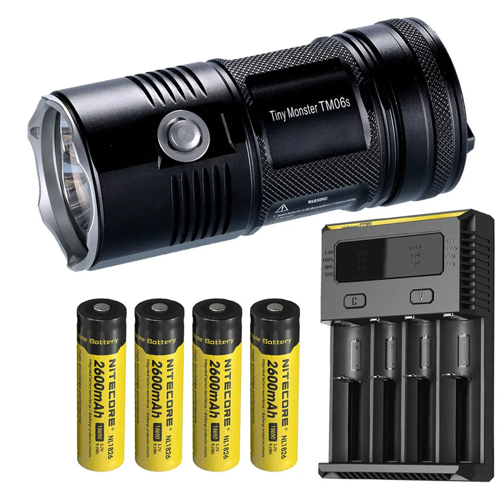 NITECORE TM06S портативный фонарик 4 × CREE XM-L2 U3 светодиоды Макс 4000 складной фонарик луч бросок 359 м уличный фонарик для поиска спасательных - Испускаемый цвет: TM06S 2600mAh I4