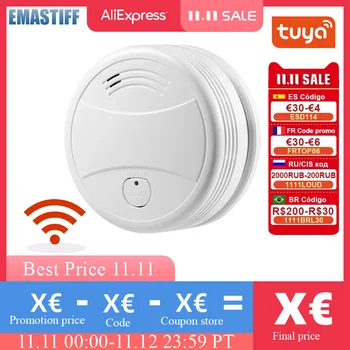 Tuya-Sensor pour WiFi / Détecteur de fumée 433mhz, alarme domestique, système anti-incendie, appareil indépendant 1