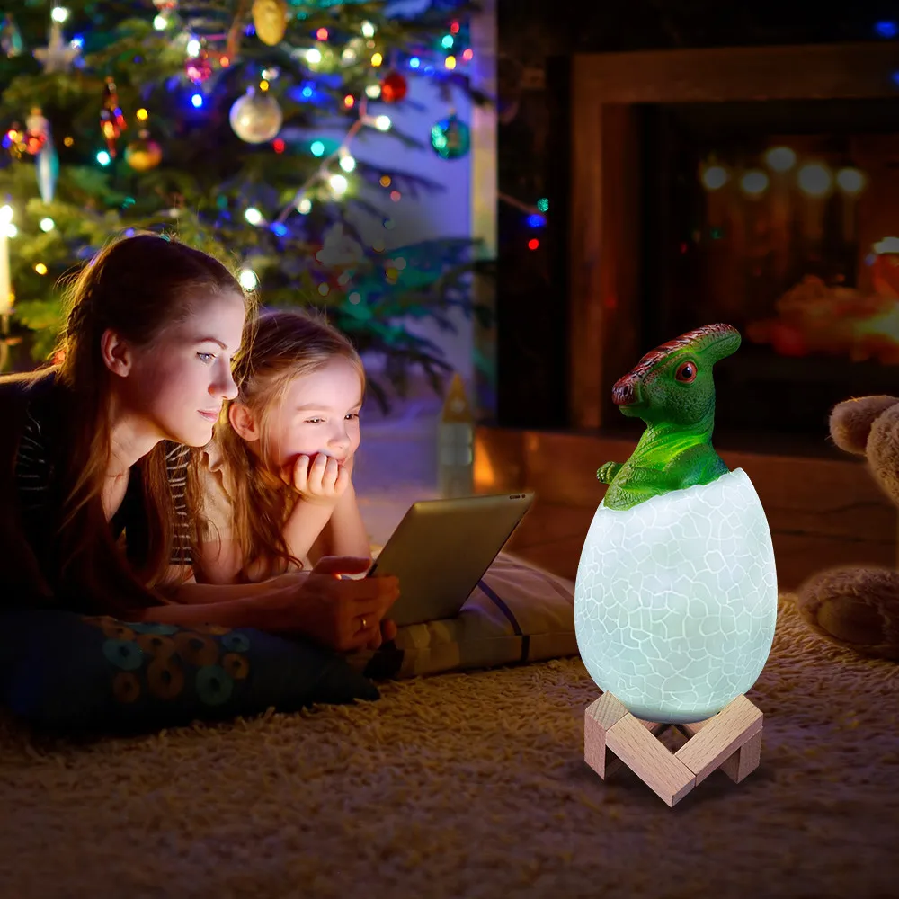3D лампа с динозавром, 3 цвета, светодиодный ночник с динозавром, Ночной светильник с управлением Pat, семейный декоративный светодиодный Ночной Светильник