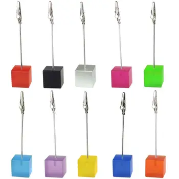 

Head Bopping Metal+Resin Square Multicolor Wire Note Memo Card Holder Clips