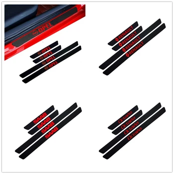 

Car-Styling 4PCS Carbon Fiber Door Sill Carbon Fiber Sticker Decals For ALFA ROMEO vw golf polo HONDA HYUNDAI KIA LADA MAZDA