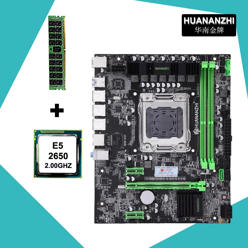 Новая материнская плата HUANANZHI X79 процессор памяти combos CPU Xeon E5 2650 RAM 8G DDR3 REG ECC