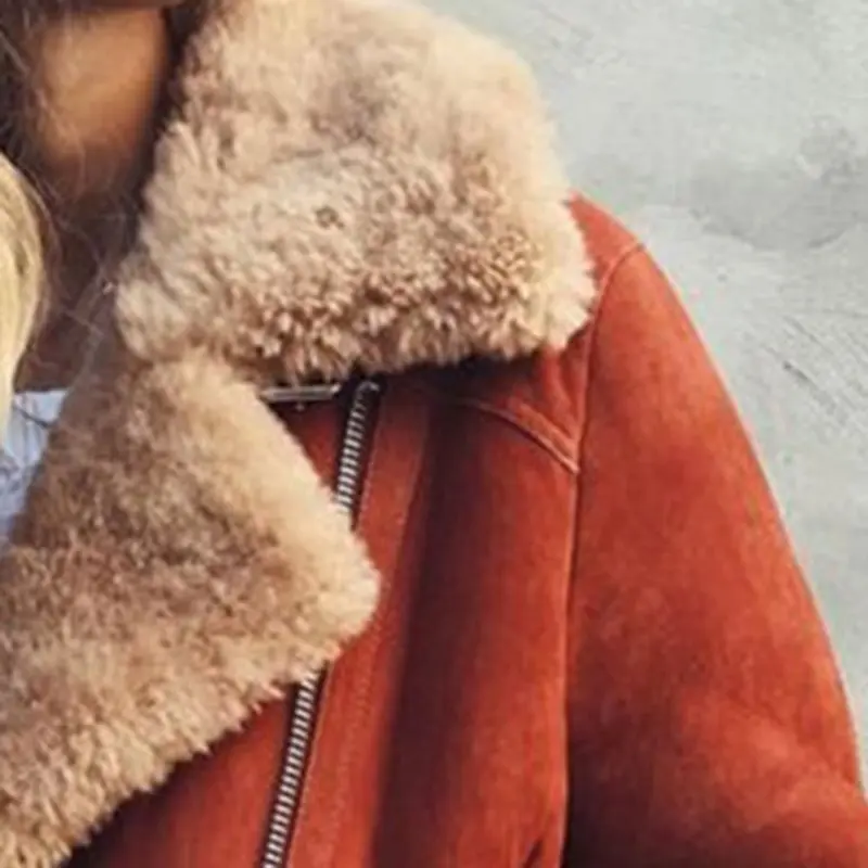 astounding  Women Winter Motorcycle Velvet Jacket Female Lapels Fur Thick Korean 2019 Bomber Jacket New Grunge 