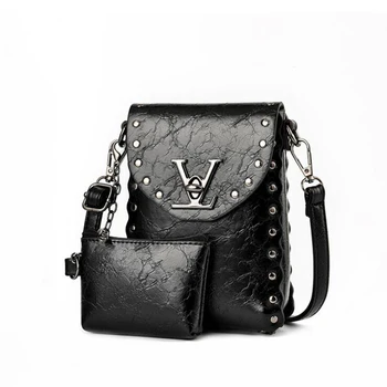 

Luxury Brand Handbags Fashion Rivet Women's bag 2 Sets Women Small Tote Clutch Ladies Purse Mini Shoulder Crossbody Bags 2020