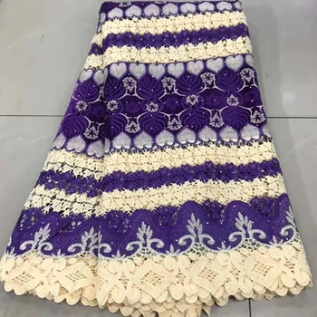 

Colorful Guipure Cord French Lace Fabric High Quality African Cord Lace Fabric Very Soft Water Soluble Lace For Wedding dress