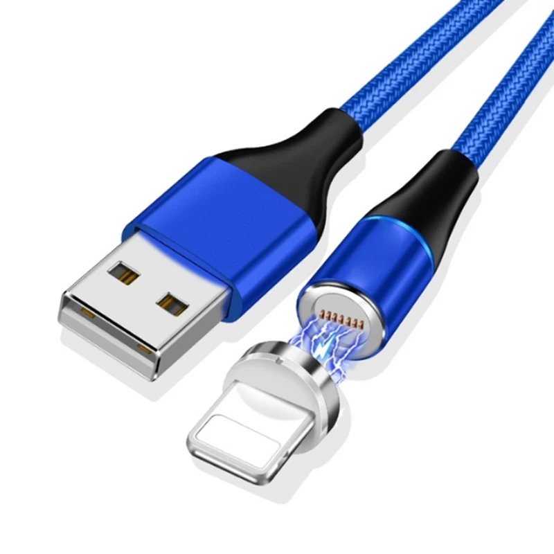 Blue ios Cable 3A Quick Charger Magnetic Cable Lead For iPhone XS XR X 8 7 6 For iPad Mini 1 2 3 4 Magnet Phone Lot - Цвет: Blue ios Cable