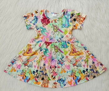 

High quality baby girls boutique girls party dresses ruffle dresses kids boutique clothes wholesale children's clothing