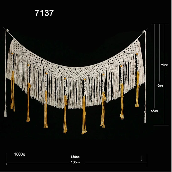 Богемский большой шик макраме тканый хлопковый гобелен ручной работы настенный ткань фермерский дом в Дортуар украшение дома Бохо Арт Деко - Цвет: 7137