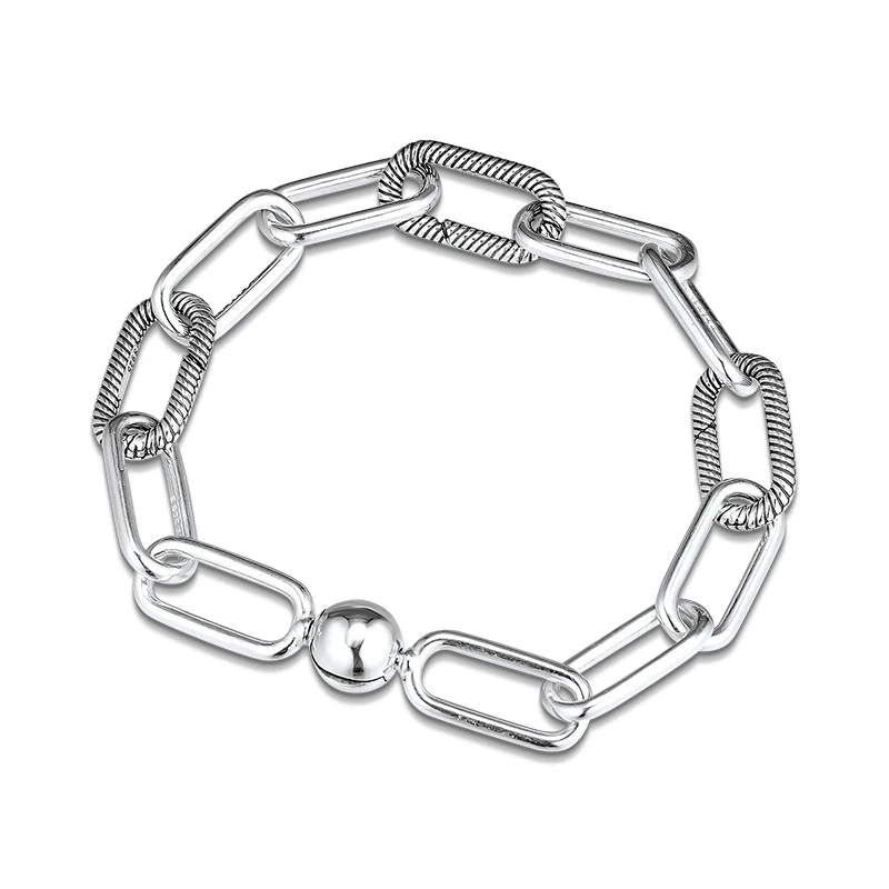 Серебряный браслет 925, ювелирное изделие, браслеты для женщин, подарок, очаровательный бисер, сделай сам, настоящая 925 пробы, серебро, 2MB01