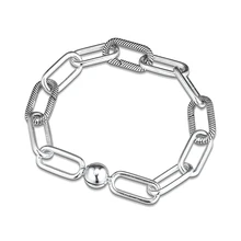 Серебряный браслет 925, ювелирное изделие, браслеты для женщин, подарок, очаровательный бисер, сделай сам, настоящая 925 пробы, серебро, 2MB01