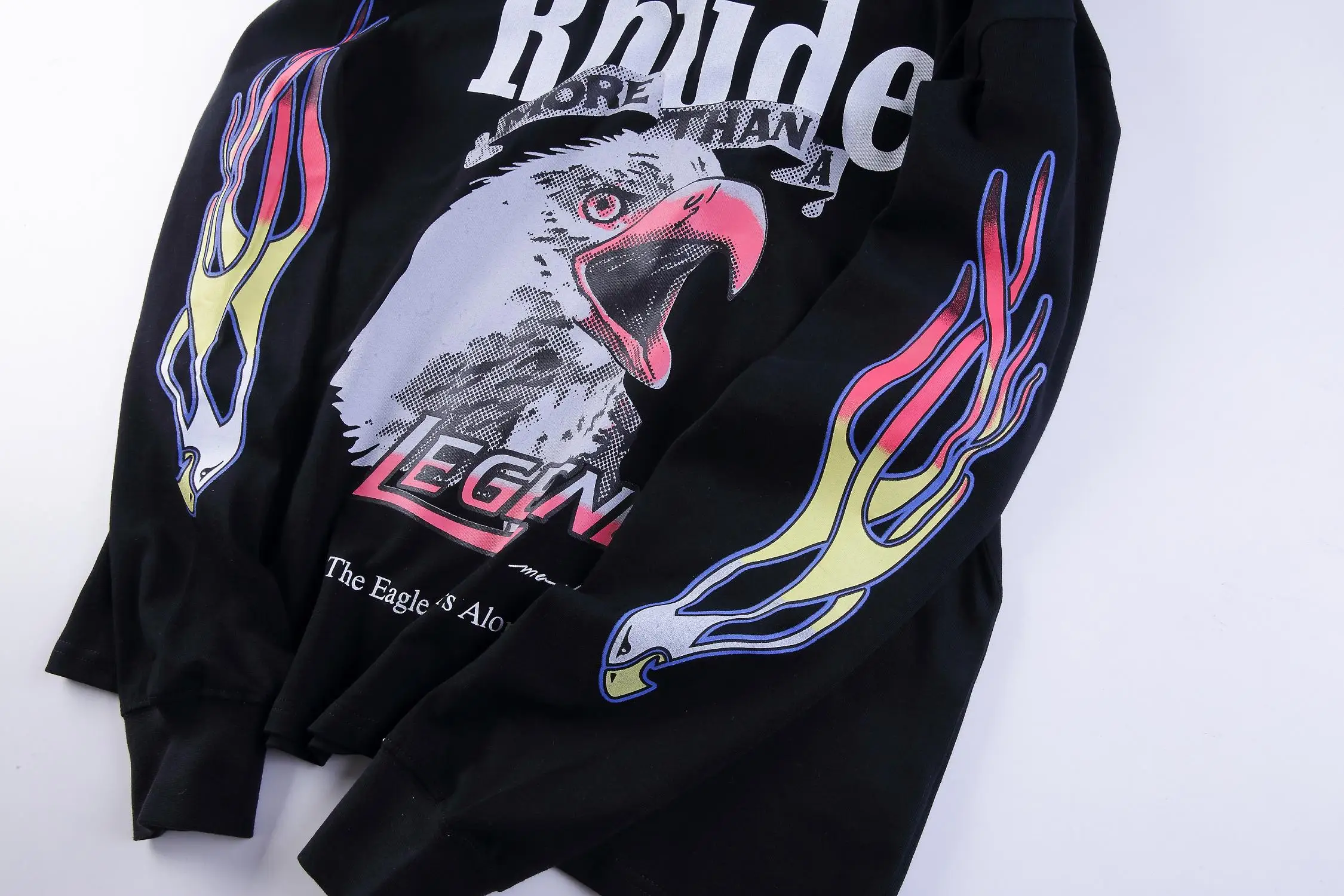 RHUDE толстовки для мужчин женщин оверсайз Орел пирнт 1:1 высокое качество с длинным рукавом RHUDE X Maxfield Толстовка La RHUDE толстовки
