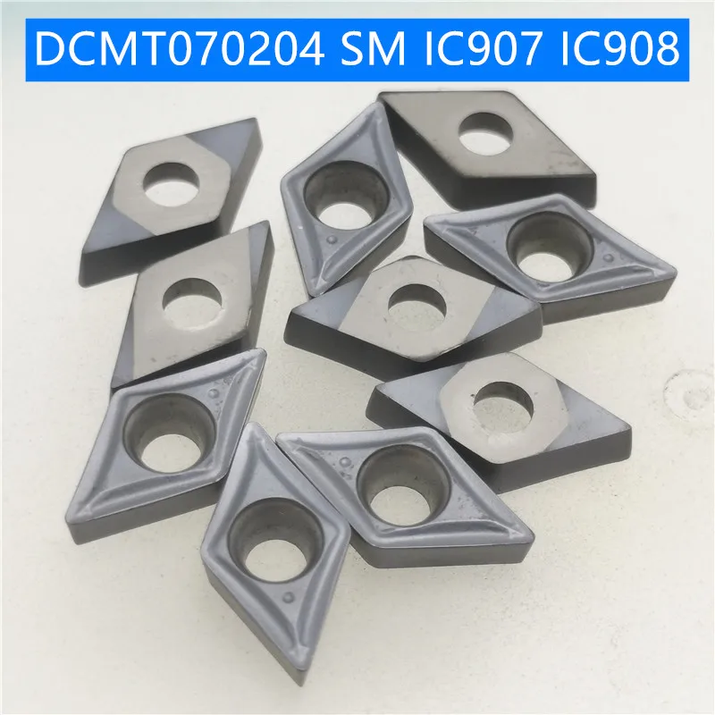 20PCS DCMT070204 SM IC907 IC908 Carbide Insert Turning Tool Turning Milling Cutter CNC Cutting Tool Slot Cutting DCMT 070204
