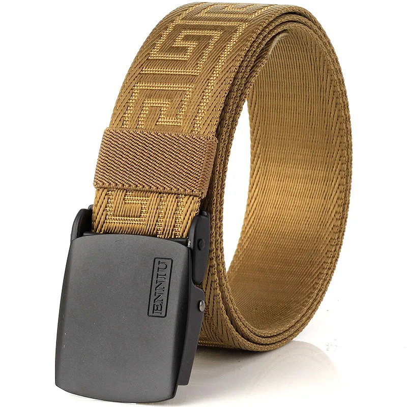 Belt-07-3.8-Brown Мужские тактические ремни Quick Release Knock Off толстый ремень военный армейский Пейнтбольный пояс сверхмощный нейлоновый пояс с металлической пряжкой - Цвет: Belt-07-3.8-Brown
