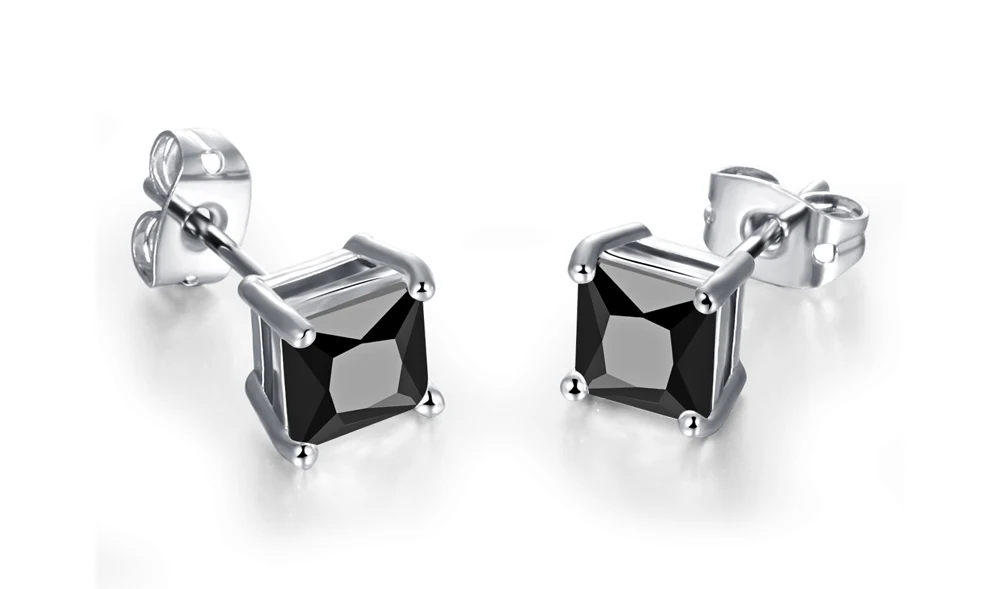 

CA-99 Fashion Mosaic White AAA CZ Black Men Earrings Sets Small Stud Earring For Women Simple Ear Jewelry