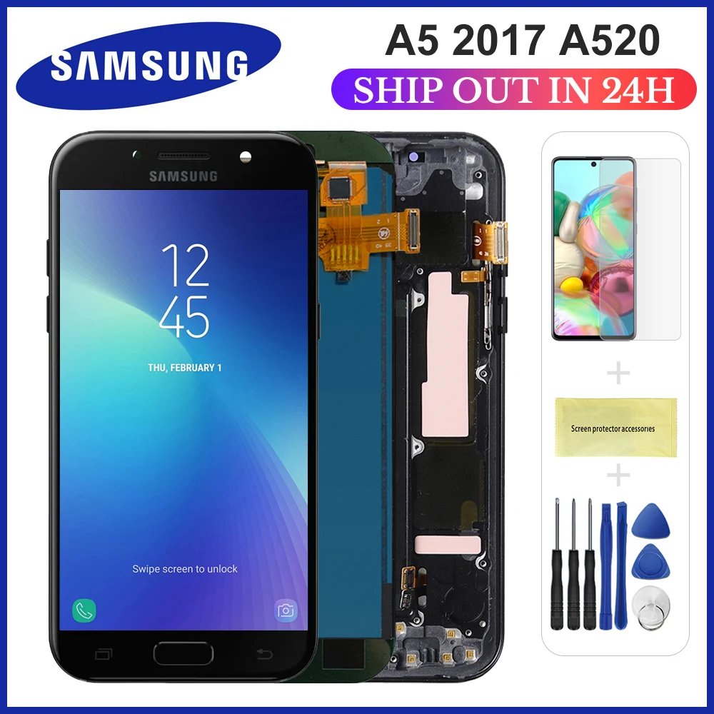ЖК дисплей для Samsung Galaxy A5 2017 A520F сенсорный экран с цифровым преобразователем