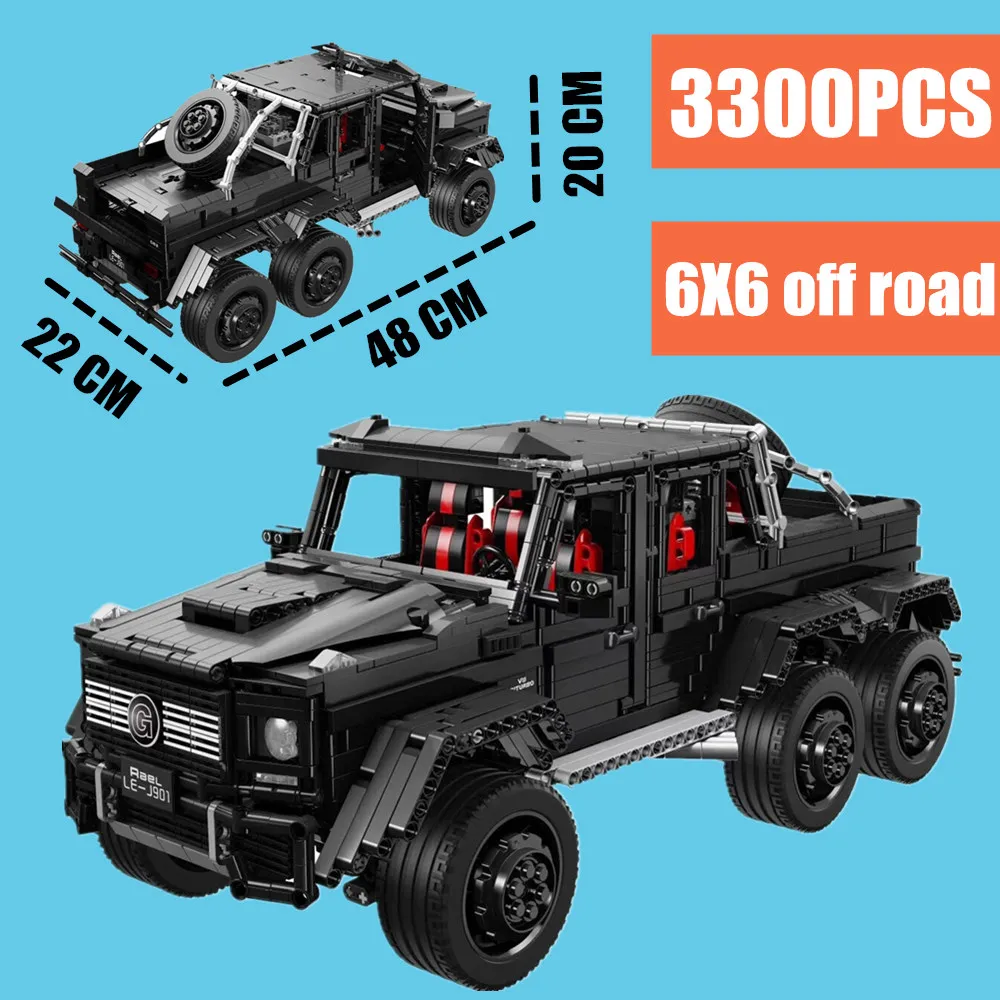 

NEW MOC G63 AMG 6x6 Off Road Vehicle SUV Car Fit Legoings Technic Building Blocks Bricks Educational Toys Boy Gifts Kid