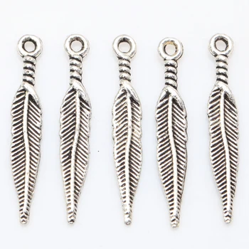 

100pcs/lot 28.6*5mm Retro Long Sharp Leaves Charms Tibtan Silver Color Alloy Charms for Jewelry Making Necklace DIY