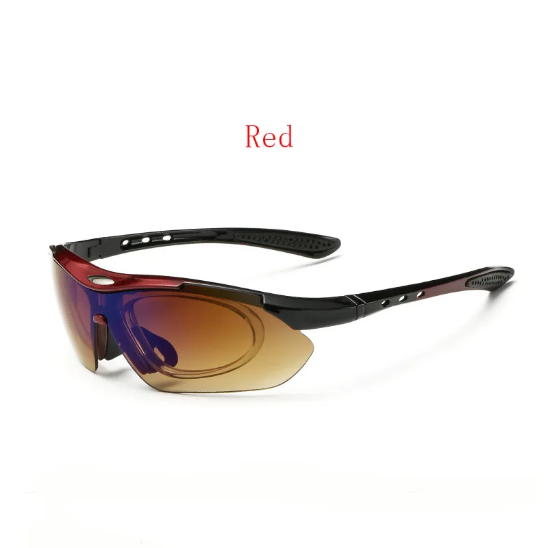 Дикие очки для верховой езды, открытый набор, велосипедные очки с защитой глаз, анти-УФ солнцезащитные очки, 5 шт., спортивные 0089 поляризованные солнцезащитные очки - Цвет: red