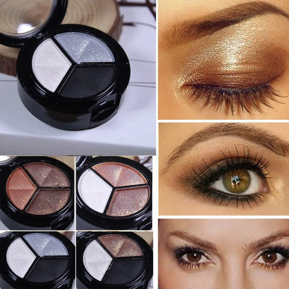 

3 Colors Eyeshadow Makeup Natural Smoky Cosmetic Eye Shadow Palette Set Beauty Shimmer Matte Eyeshadow Professional Make Up10.18