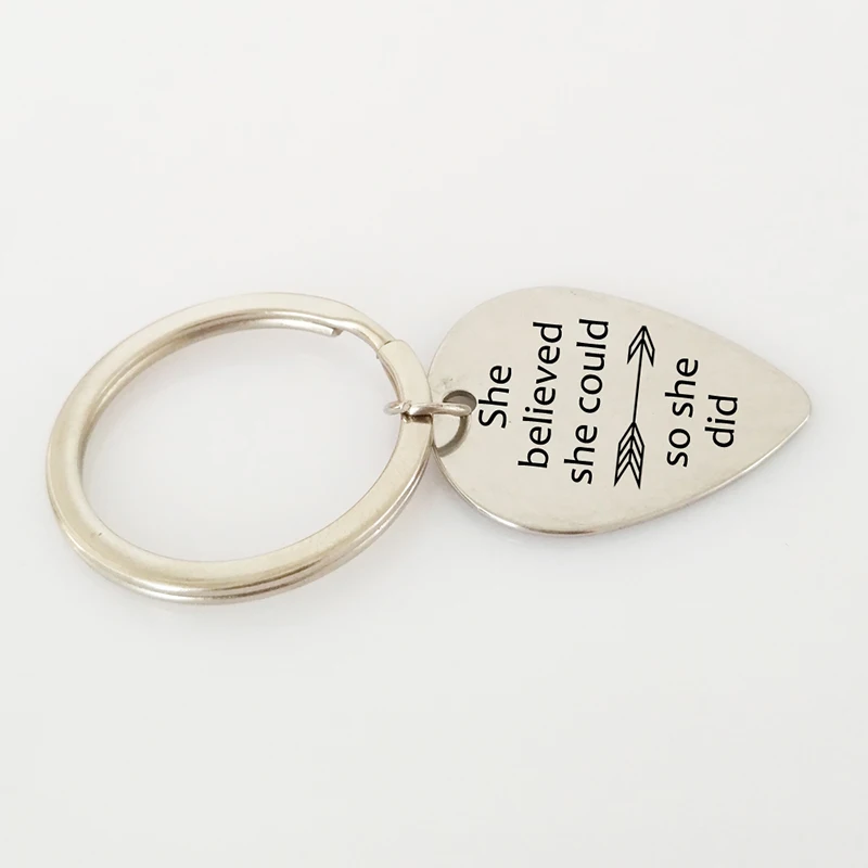 Charming-She-believed-she-could-so-she-did-Silver-Color-Stainless-Steel-Keychain-For-Women-Girls (1)