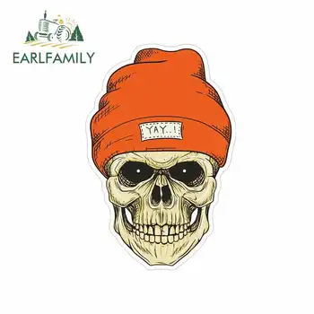 

EARLFAMILY 13cm x 8.6cm For Hipster Skull Creative Sticker Vinyl Car Stickers Fashion Car Accessories Custom Printing