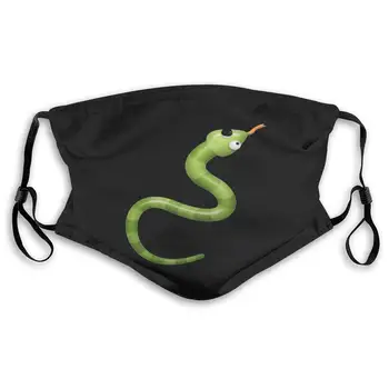

Green Snake Print Mouth Masks With Filter Washable And Reusable Anti Dust Breathable Mask With Adjustable Ear Loops For Men And