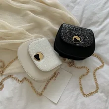 Стиль седло цепи Сумка Простой Универсальный блесток маленькая сумка на плечо гонконг стиль одно плечо крест-тело рюкзак