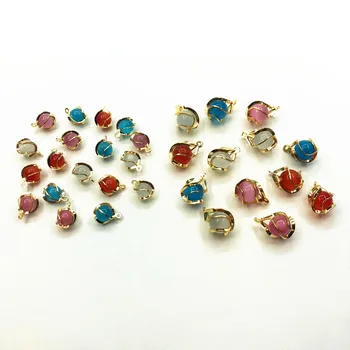 

New arrival! 100pcs Copper/Cat eye effect Twisted Drop/Round shape charm for Earrings DIY parts,Jewelry Findings & Components